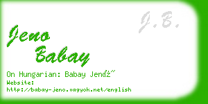 jeno babay business card